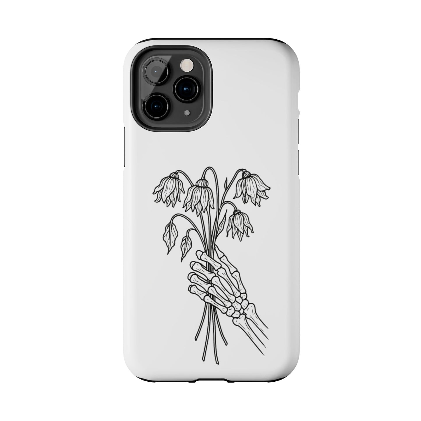 Phone Case | Skeleton Hand, Flower Bouquet - Tough and Stylish, Skeleton Design, Perfect for Grunge Lovers, Unique Gift for Everyday Use