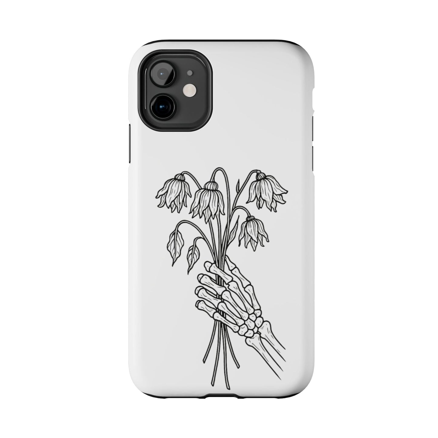 Phone Case | Skeleton Hand, Flower Bouquet - Tough and Stylish, Skeleton Design, Perfect for Grunge Lovers, Unique Gift for Everyday Use