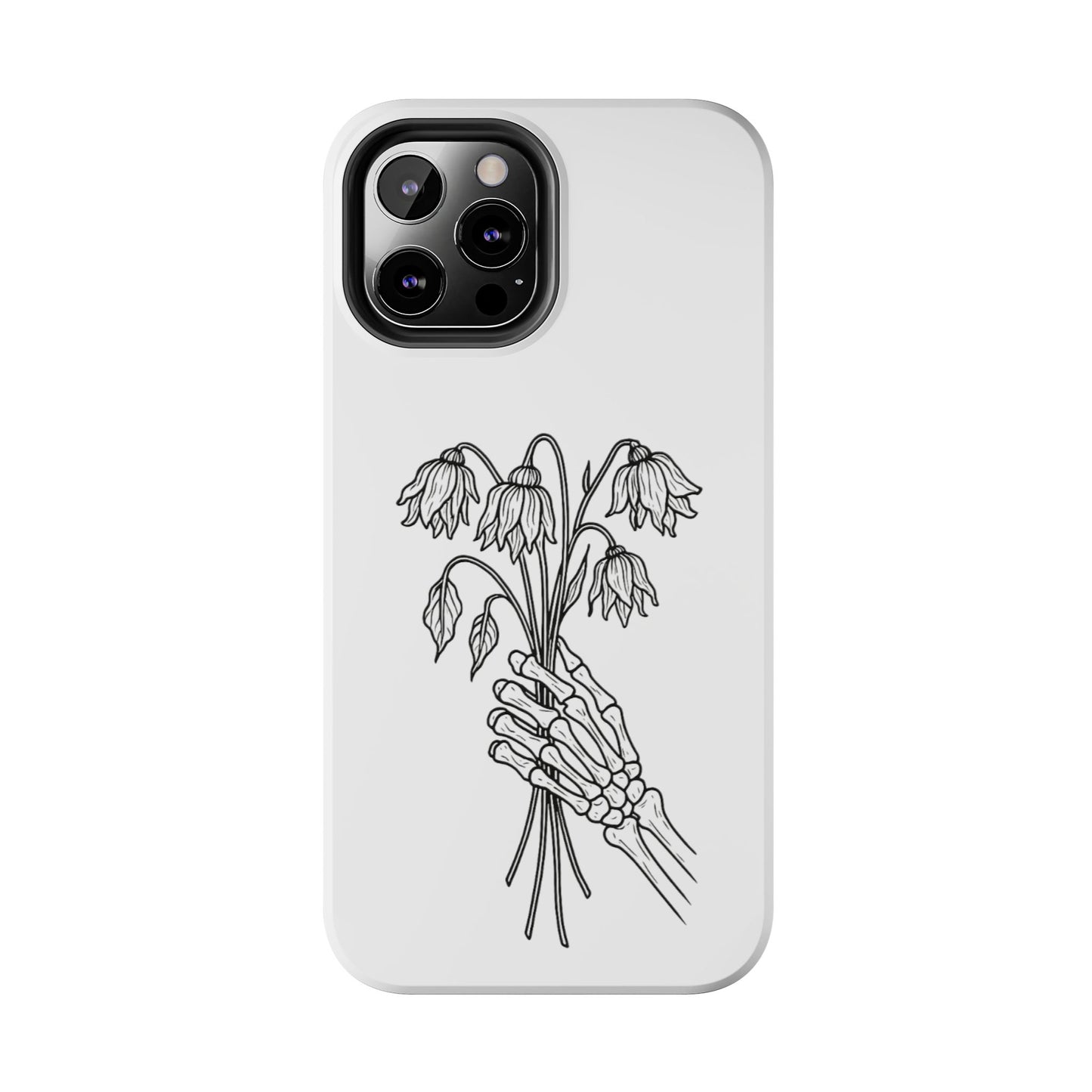 Phone Case | Skeleton Hand, Flower Bouquet - Tough and Stylish, Skeleton Design, Perfect for Grunge Lovers, Unique Gift for Everyday Use