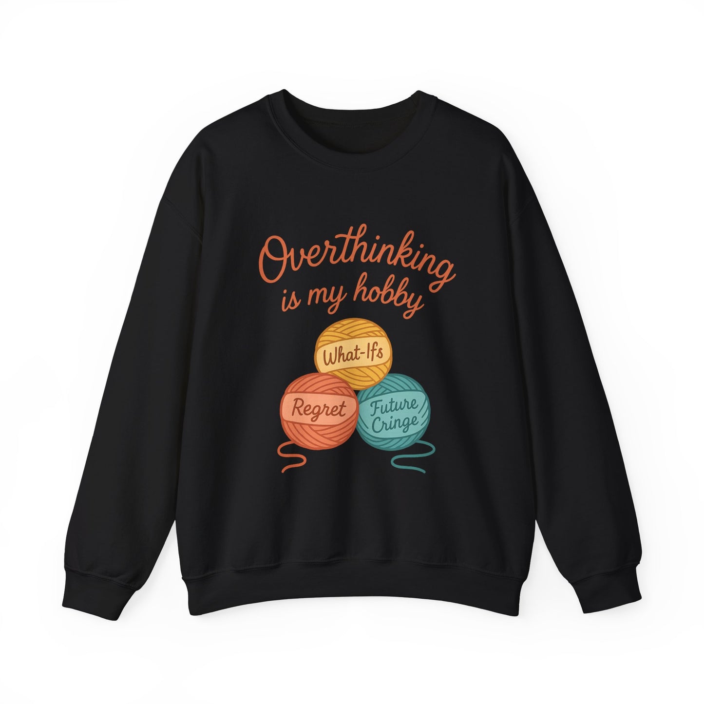Cozy Unisex Crewneck | Overthinking Is My Hobby Sweatshirt - Thoughtful Souls, Ideal Gift for Friends, Self-Care Everyday Wear