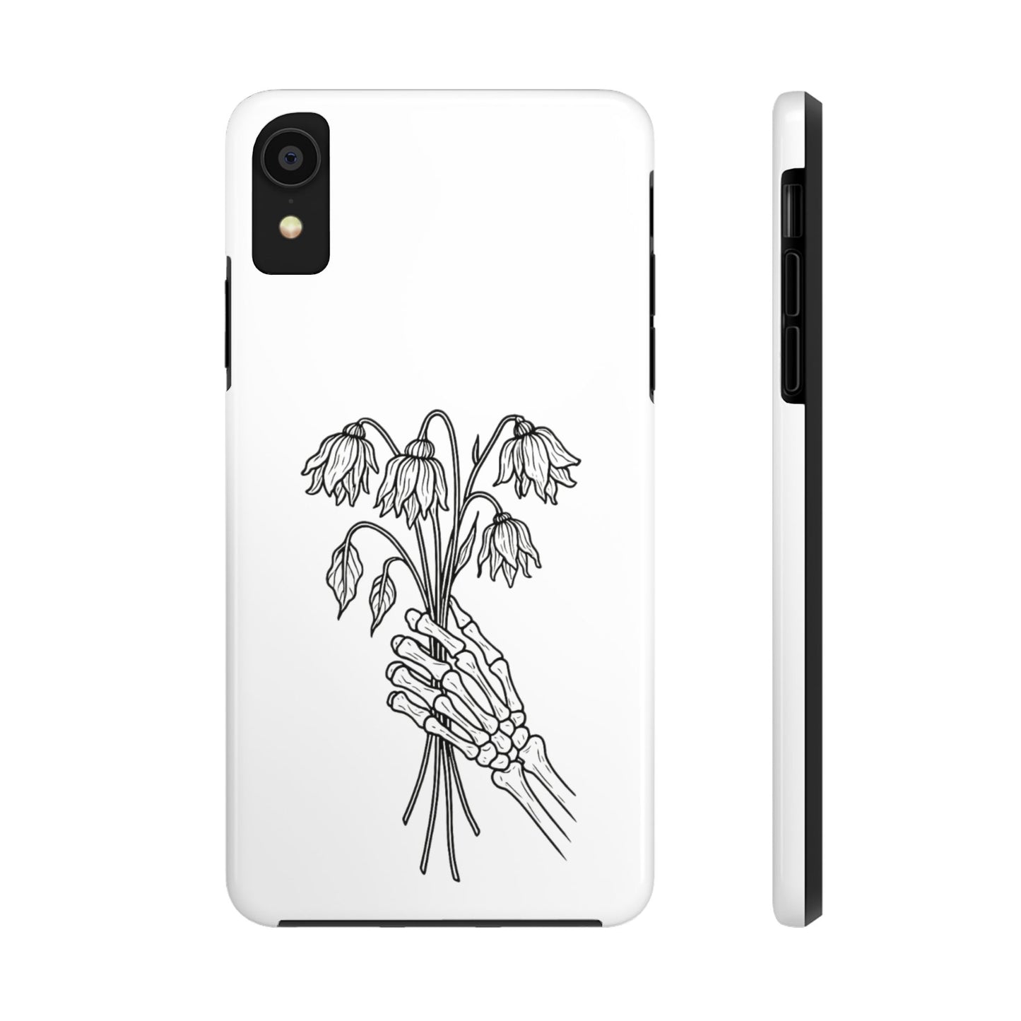 Phone Case | Skeleton Hand, Flower Bouquet - Tough and Stylish, Skeleton Design, Perfect for Grunge Lovers, Unique Gift for Everyday Use