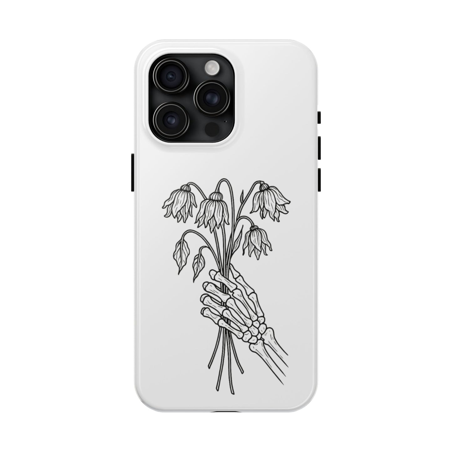 Phone Case | Skeleton Hand, Flower Bouquet - Tough and Stylish, Skeleton Design, Perfect for Grunge Lovers, Unique Gift for Everyday Use