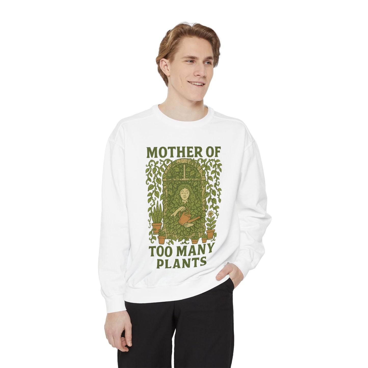 Unisex Sweatshirt | Mother of Too Many Plants - Cozy Gardening Gift, Plant Lover Apparel, Eco-Friendly Fashion