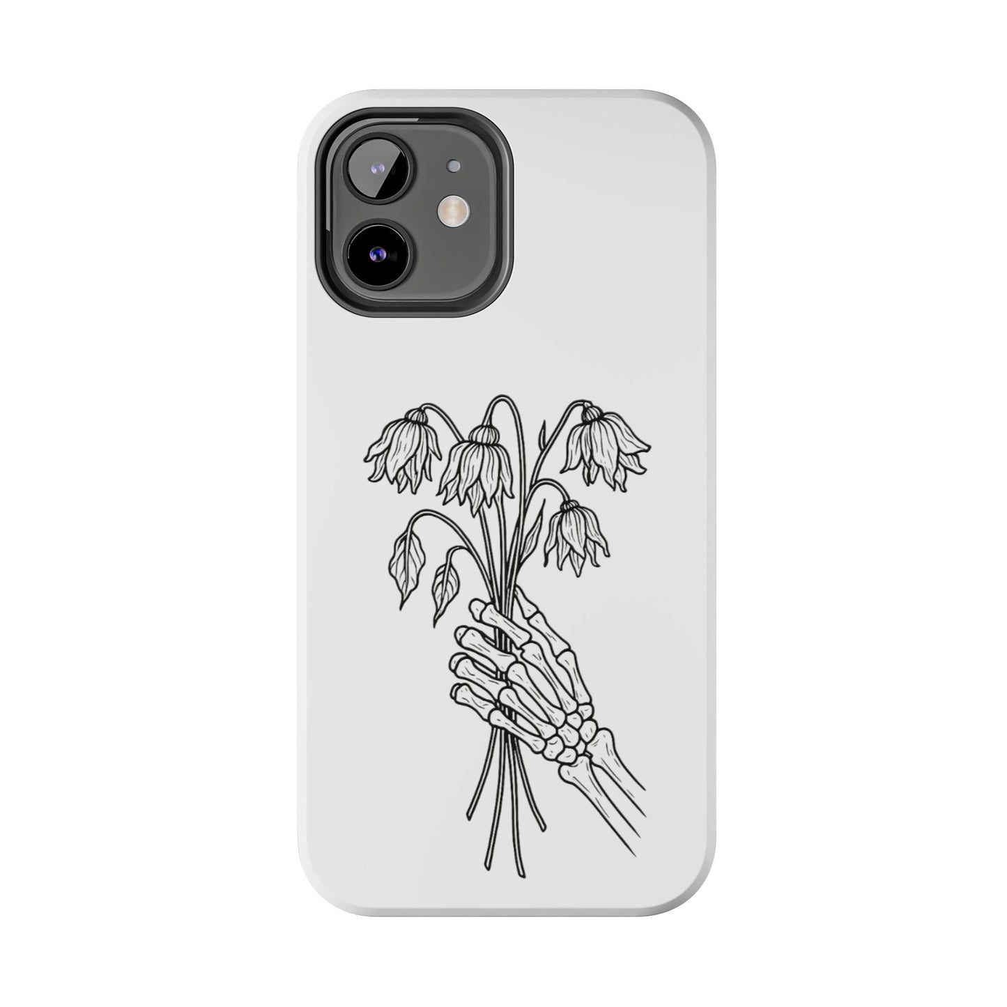Phone Case | Skeleton Hand, Flower Bouquet - Tough and Stylish, Skeleton Design, Perfect for Grunge Lovers, Unique Gift for Everyday Use