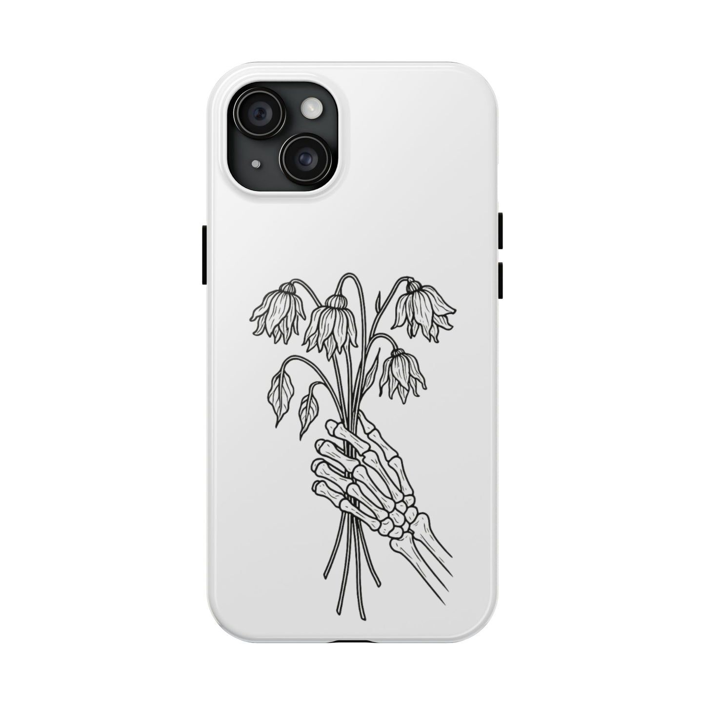 Phone Case | Skeleton Hand, Flower Bouquet - Tough and Stylish, Skeleton Design, Perfect for Grunge Lovers, Unique Gift for Everyday Use