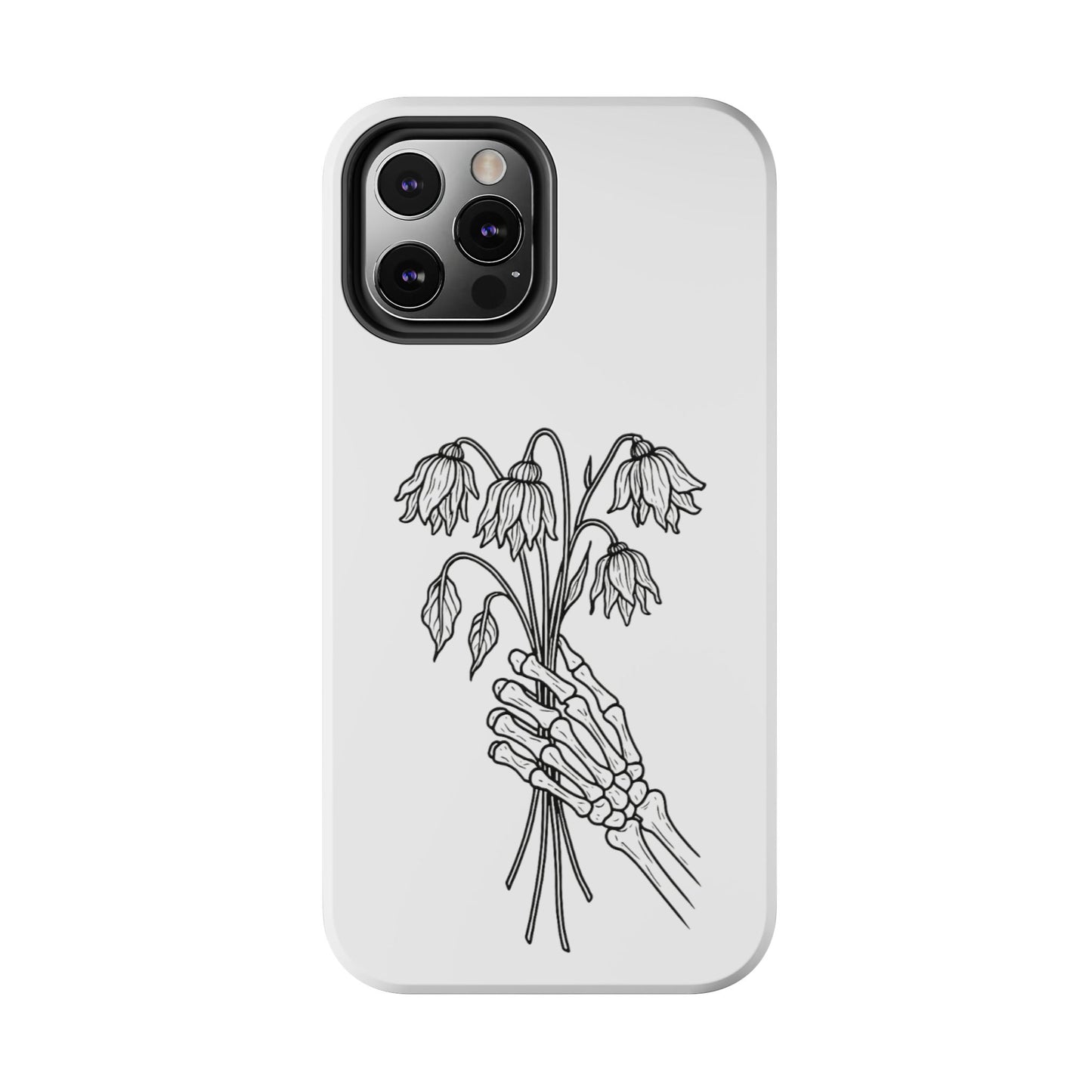 Phone Case | Skeleton Hand, Flower Bouquet - Tough and Stylish, Skeleton Design, Perfect for Grunge Lovers, Unique Gift for Everyday Use