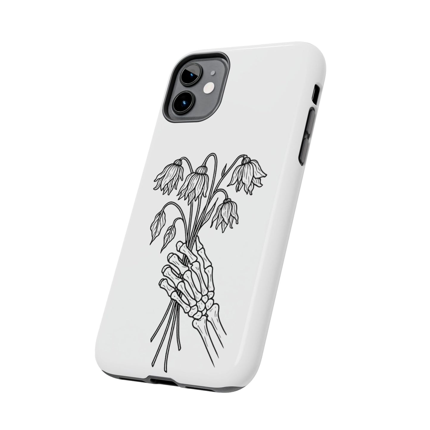 Phone Case | Skeleton Hand, Flower Bouquet - Tough and Stylish, Skeleton Design, Perfect for Grunge Lovers, Unique Gift for Everyday Use
