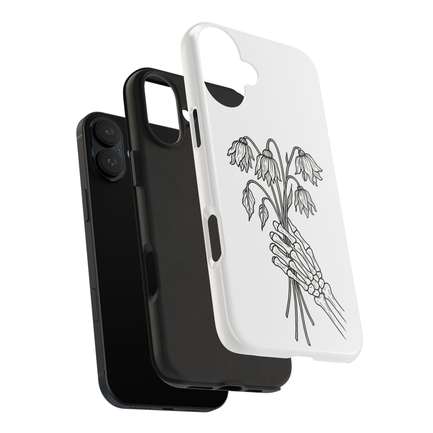 Phone Case | Skeleton Hand, Flower Bouquet - Tough and Stylish, Skeleton Design, Perfect for Grunge Lovers, Unique Gift for Everyday Use