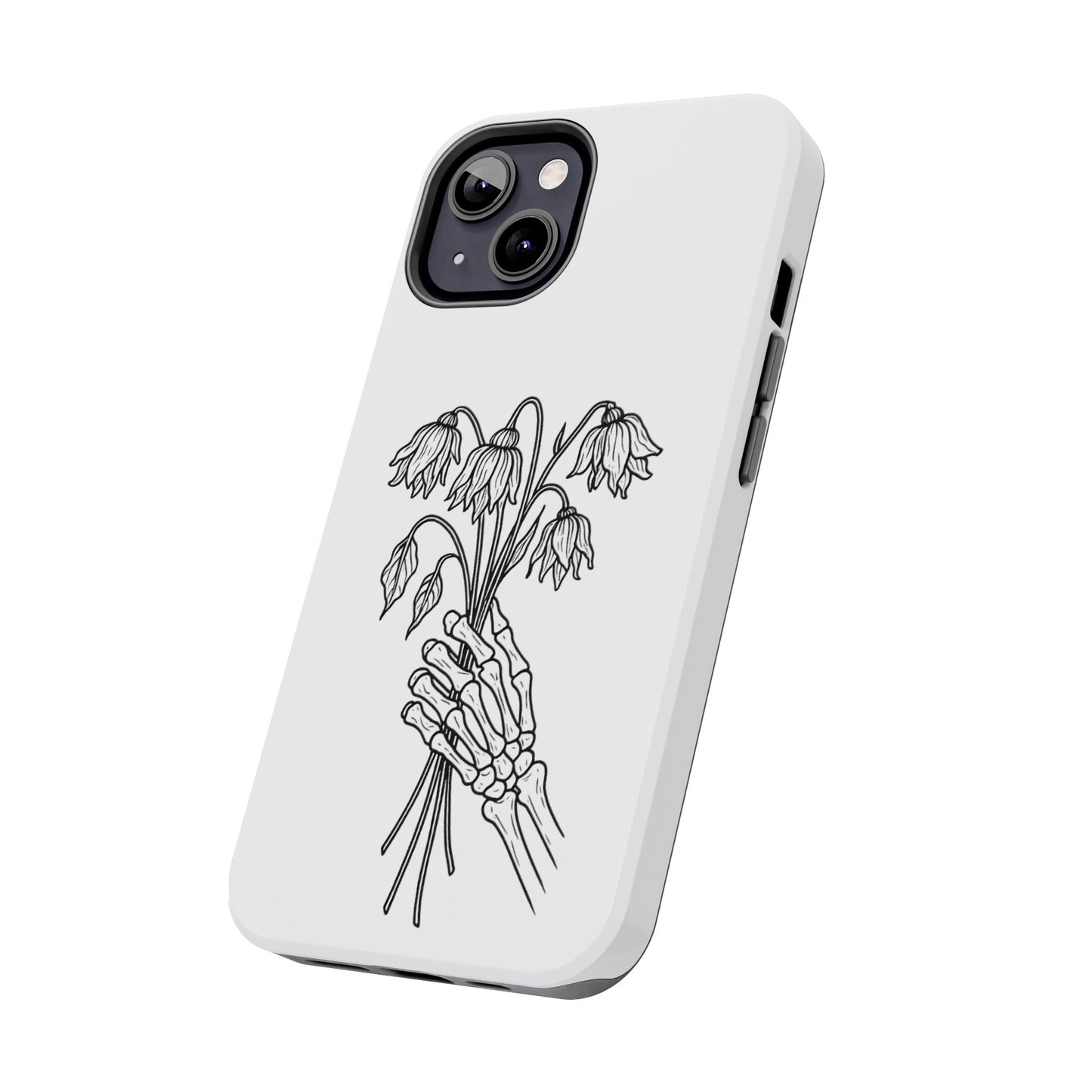Phone Case | Skeleton Hand, Flower Bouquet - Tough and Stylish, Skeleton Design, Perfect for Grunge Lovers, Unique Gift for Everyday Use