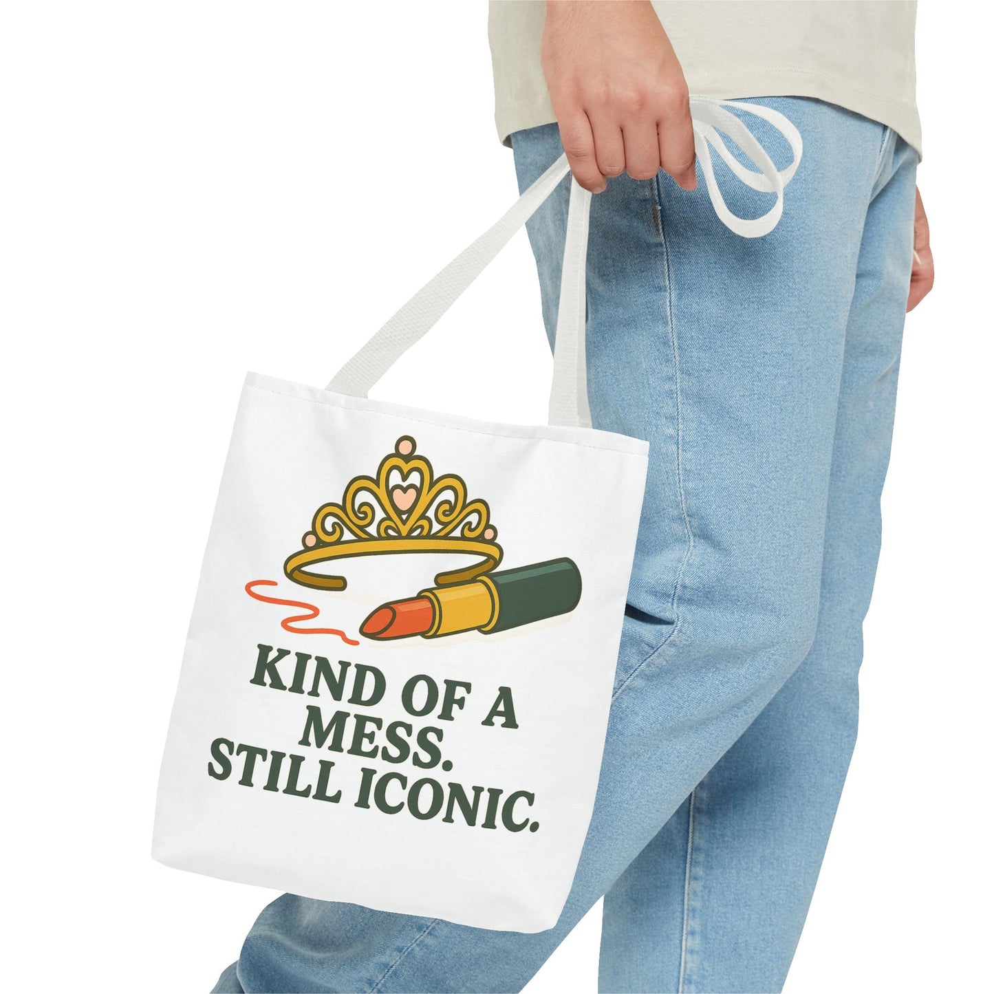 Tote Bag | Kind of a Mess, Still Iconic - Fun Gift for Fashion Lovers, Stylish Grocery Bag, Unique Handbag for Everyday Use