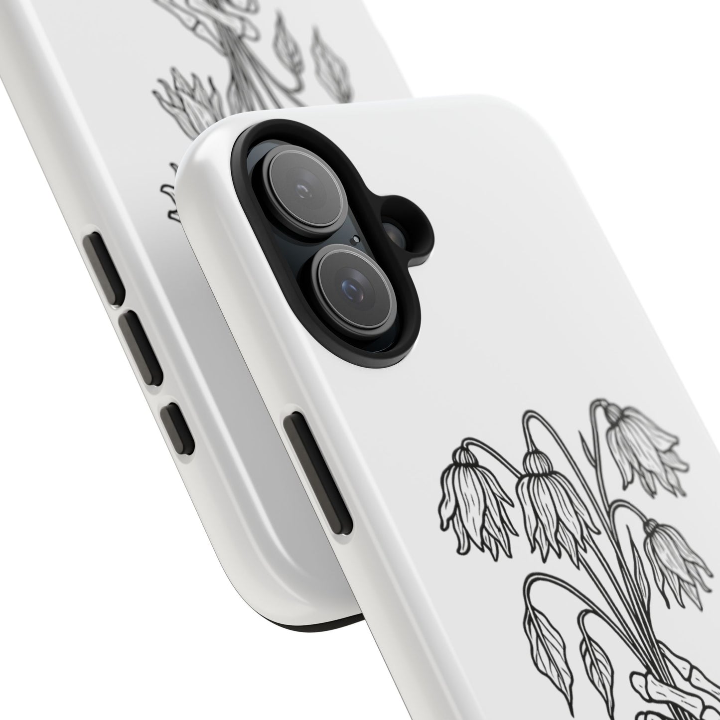 Phone Case | Skeleton Hand, Flower Bouquet - Tough and Stylish, Skeleton Design, Perfect for Grunge Lovers, Unique Gift for Everyday Use