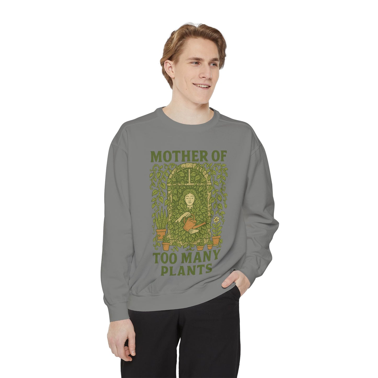 Unisex Sweatshirt | Mother of Too Many Plants - Cozy Gardening Gift, Plant Lover Apparel, Eco-Friendly Fashion