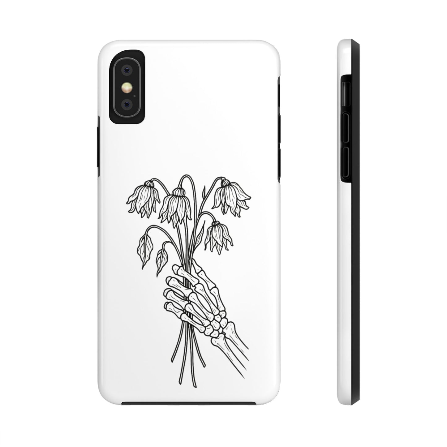 Phone Case | Skeleton Hand, Flower Bouquet - Tough and Stylish, Skeleton Design, Perfect for Grunge Lovers, Unique Gift for Everyday Use