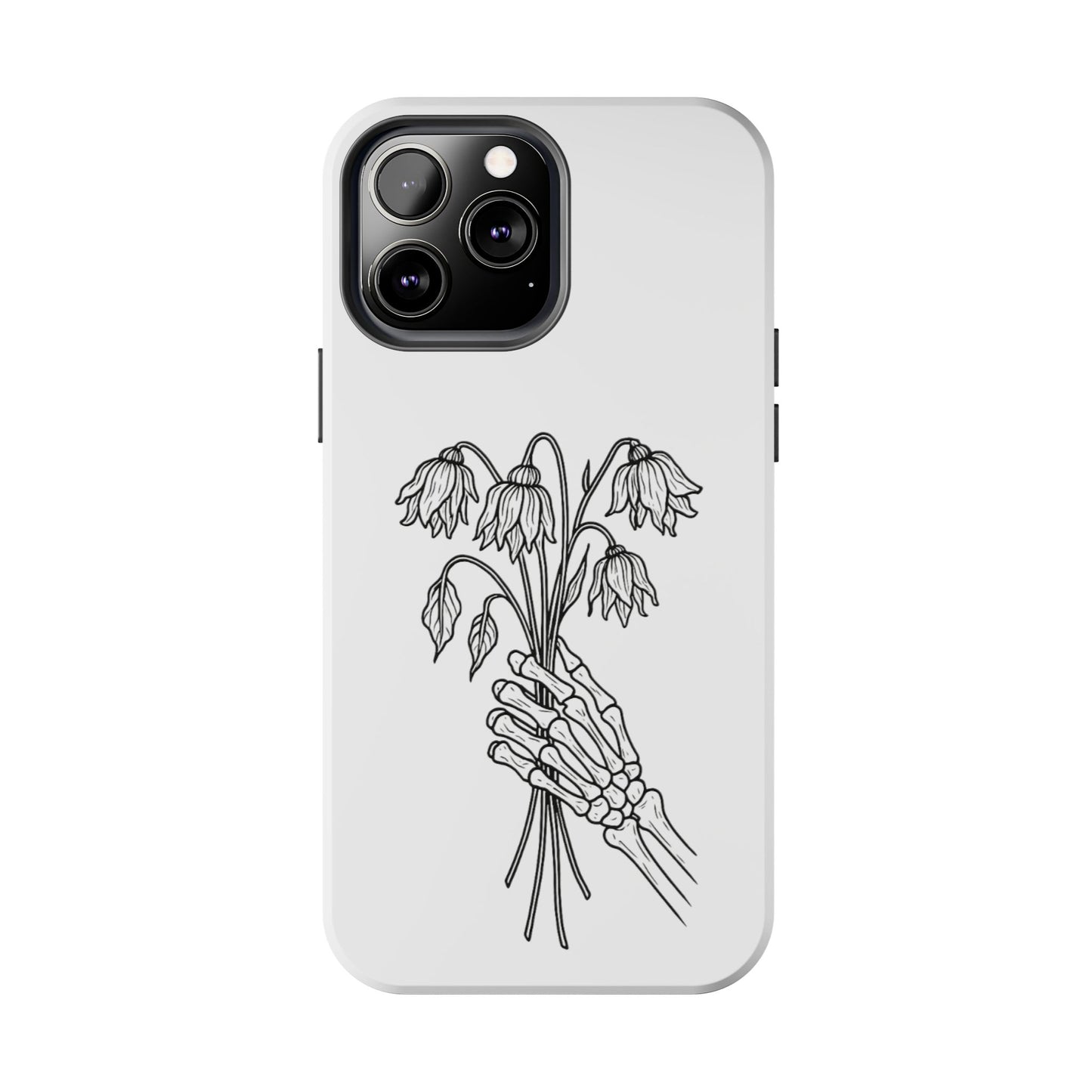 Phone Case | Skeleton Hand, Flower Bouquet - Tough and Stylish, Skeleton Design, Perfect for Grunge Lovers, Unique Gift for Everyday Use