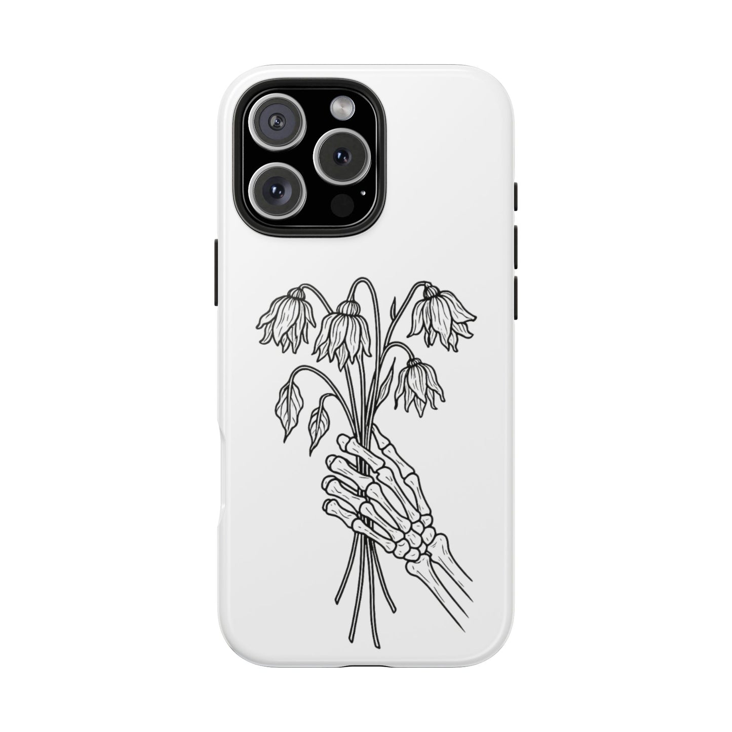 Phone Case | Skeleton Hand, Flower Bouquet - Tough and Stylish, Skeleton Design, Perfect for Grunge Lovers, Unique Gift for Everyday Use