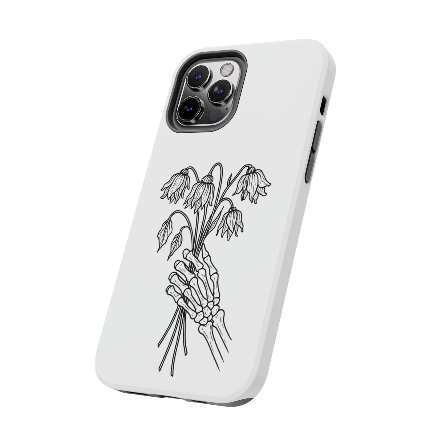 Phone Case | Skeleton Hand, Flower Bouquet - Tough and Stylish, Skeleton Design, Perfect for Grunge Lovers, Unique Gift for Everyday Use