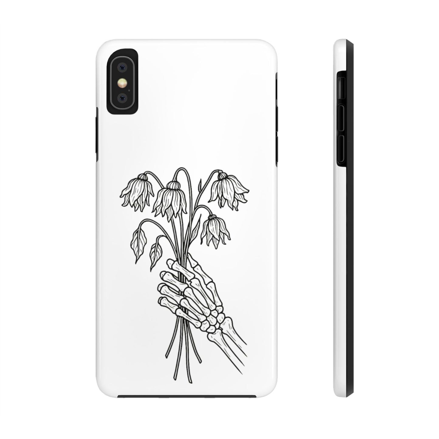 Phone Case | Skeleton Hand, Flower Bouquet - Tough and Stylish, Skeleton Design, Perfect for Grunge Lovers, Unique Gift for Everyday Use