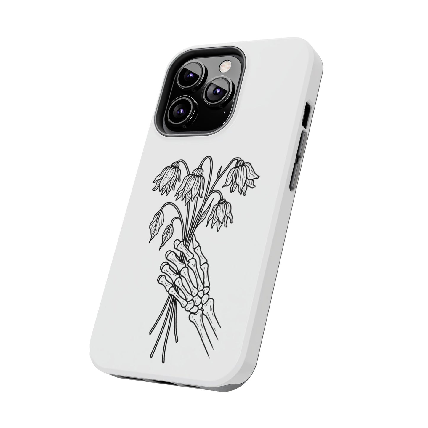 Phone Case | Skeleton Hand, Flower Bouquet - Tough and Stylish, Skeleton Design, Perfect for Grunge Lovers, Unique Gift for Everyday Use