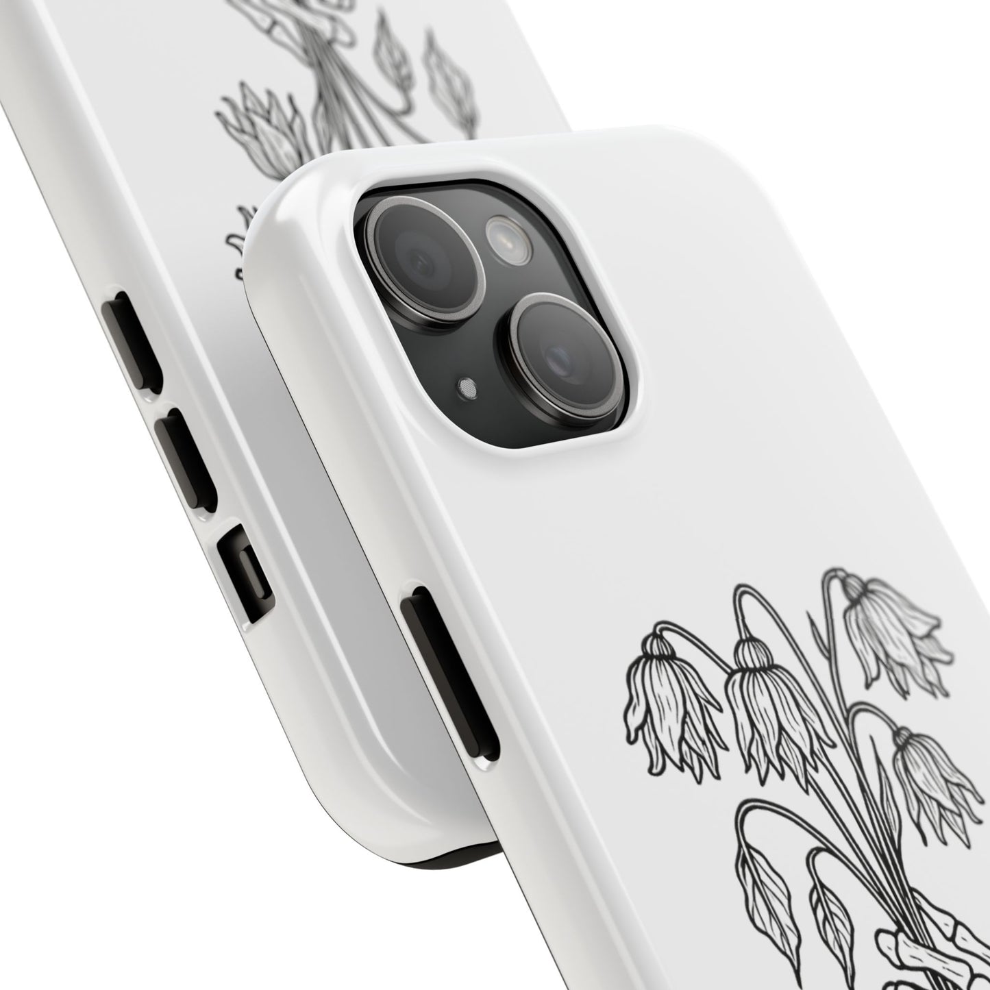 Phone Case | Skeleton Hand, Flower Bouquet - Tough and Stylish, Skeleton Design, Perfect for Grunge Lovers, Unique Gift for Everyday Use