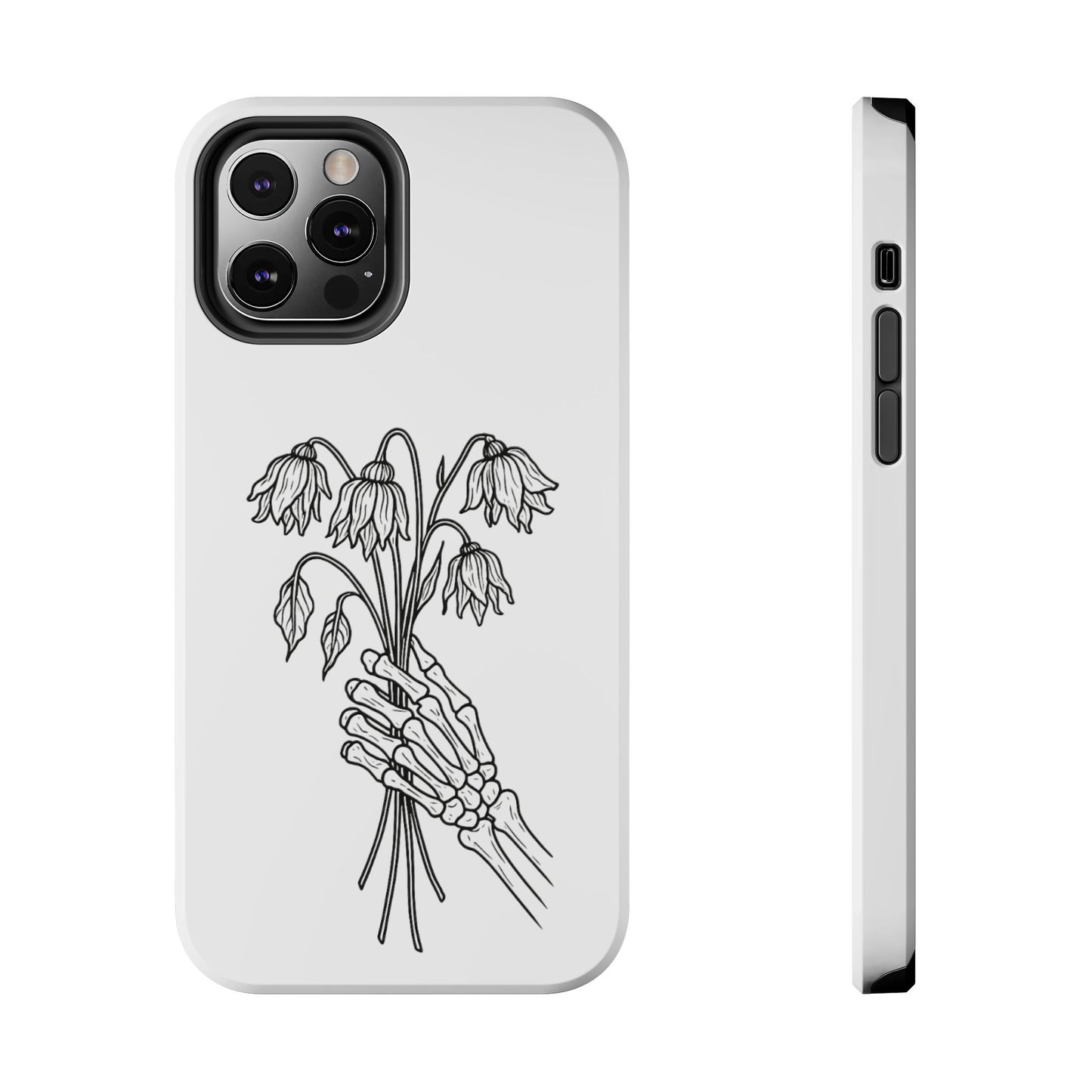 Phone Case | Skeleton Hand, Flower Bouquet - Tough and Stylish, Skeleton Design, Perfect for Grunge Lovers, Unique Gift for Everyday Use