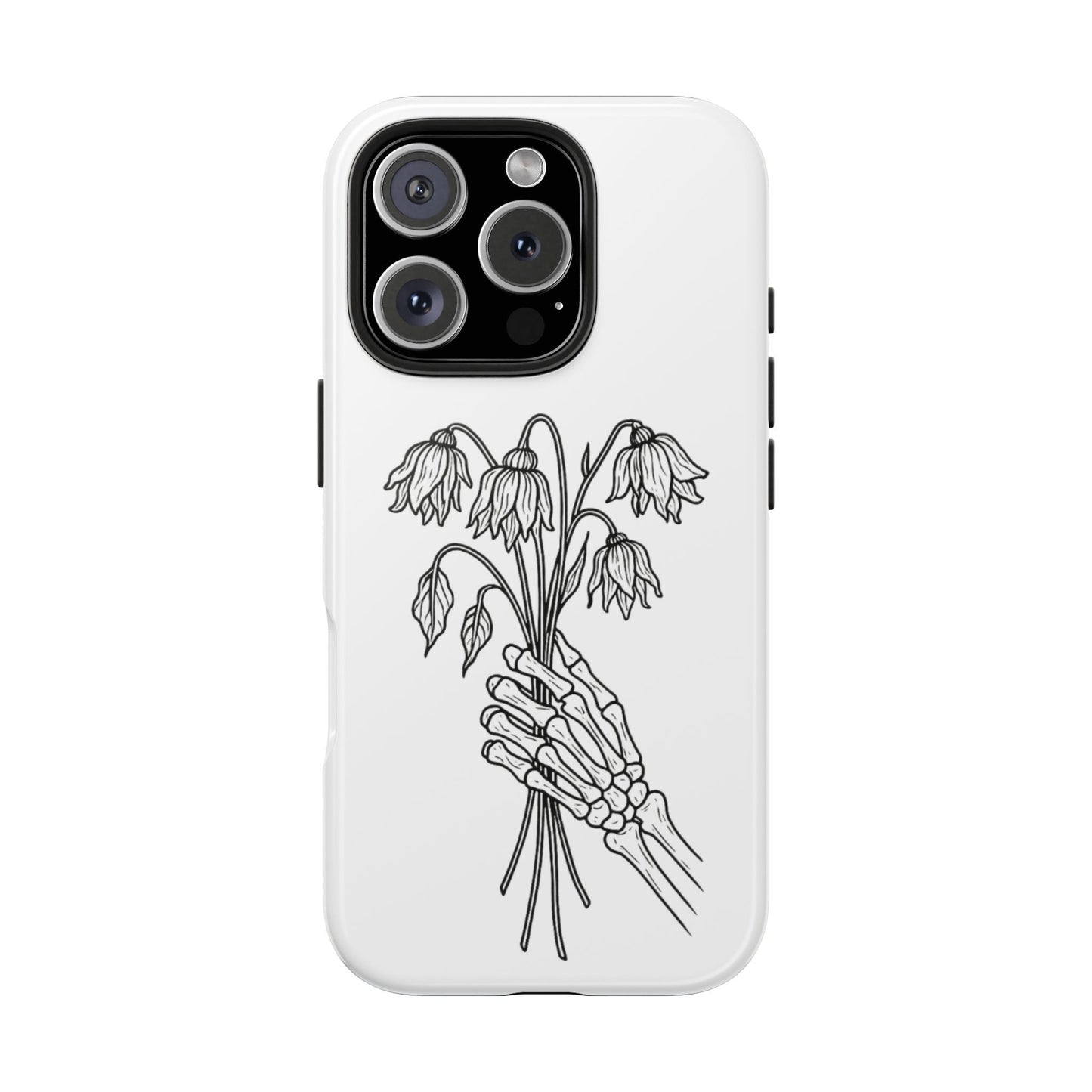 Phone Case | Skeleton Hand, Flower Bouquet - Tough and Stylish, Skeleton Design, Perfect for Grunge Lovers, Unique Gift for Everyday Use