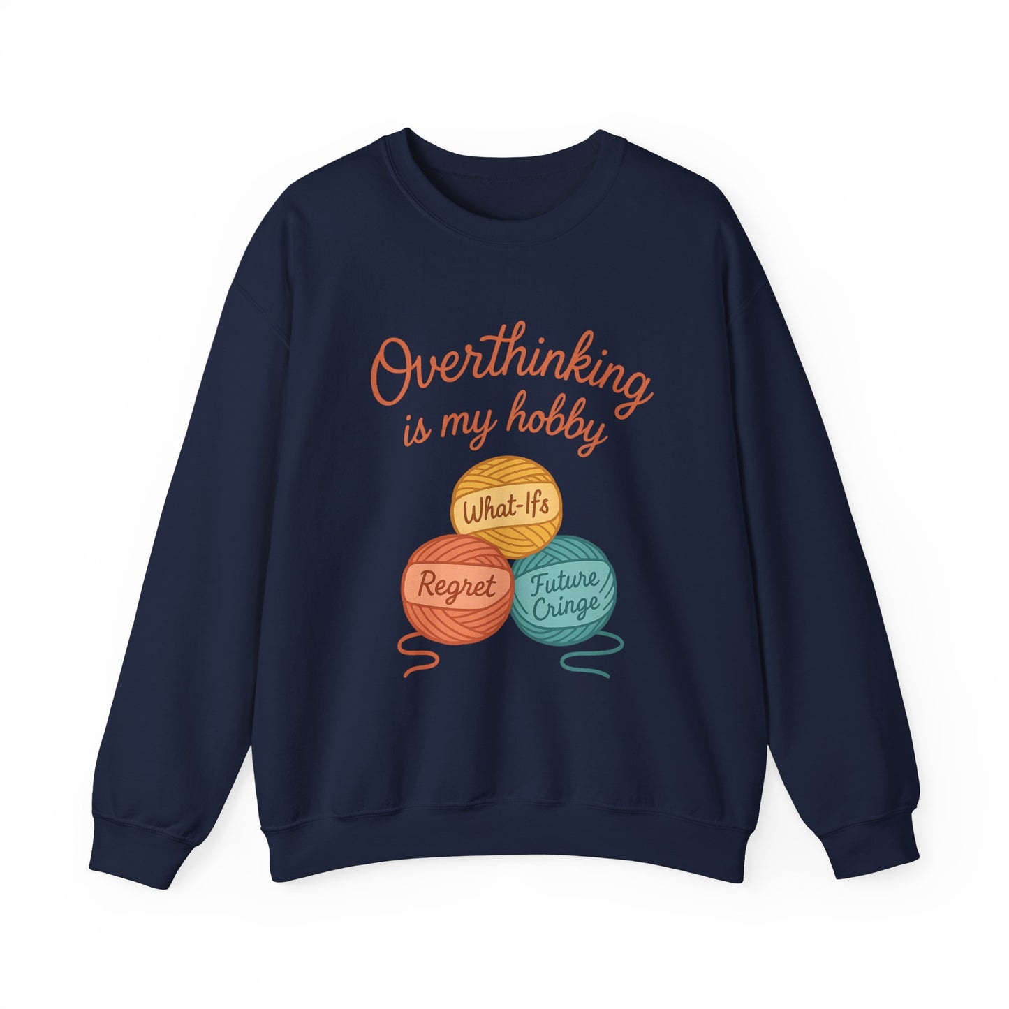 Cozy Unisex Crewneck | Overthinking Is My Hobby Sweatshirt - Thoughtful Souls, Ideal Gift for Friends, Self-Care Everyday Wear