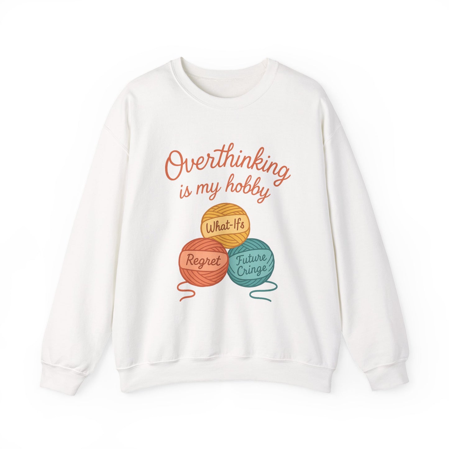 Cozy Unisex Crewneck | Overthinking Is My Hobby Sweatshirt - Thoughtful Souls, Ideal Gift for Friends, Self-Care Everyday Wear
