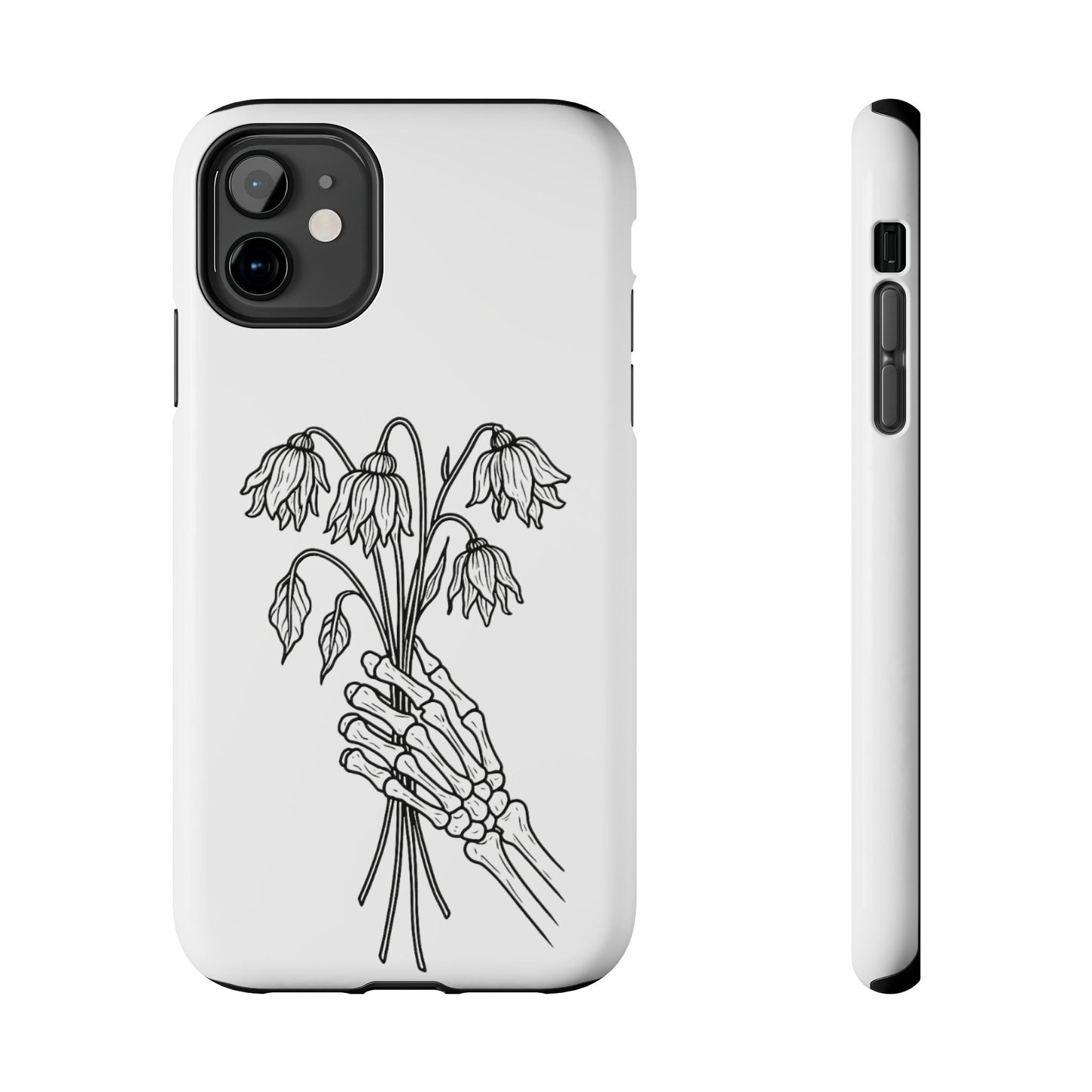 Phone Case | Skeleton Hand, Flower Bouquet - Tough and Stylish, Skeleton Design, Perfect for Grunge Lovers, Unique Gift for Everyday Use