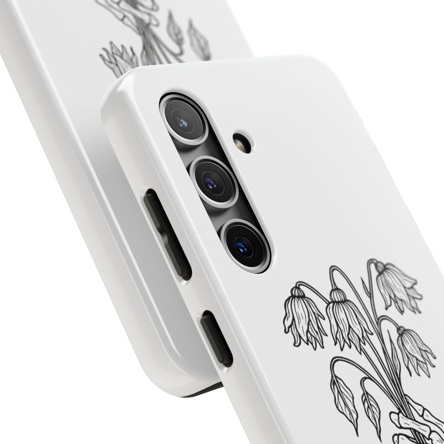 Phone Case | Skeleton Hand, Flower Bouquet - Tough and Stylish, Skeleton Design, Perfect for Grunge Lovers, Unique Gift for Everyday Use
