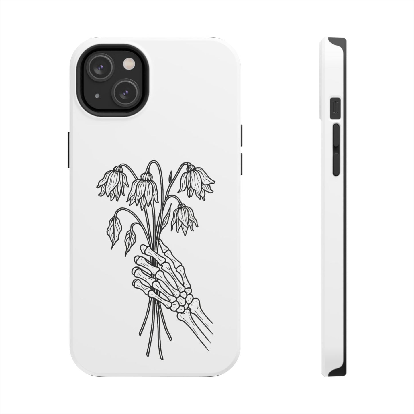 Phone Case | Skeleton Hand, Flower Bouquet - Tough and Stylish, Skeleton Design, Perfect for Grunge Lovers, Unique Gift for Everyday Use