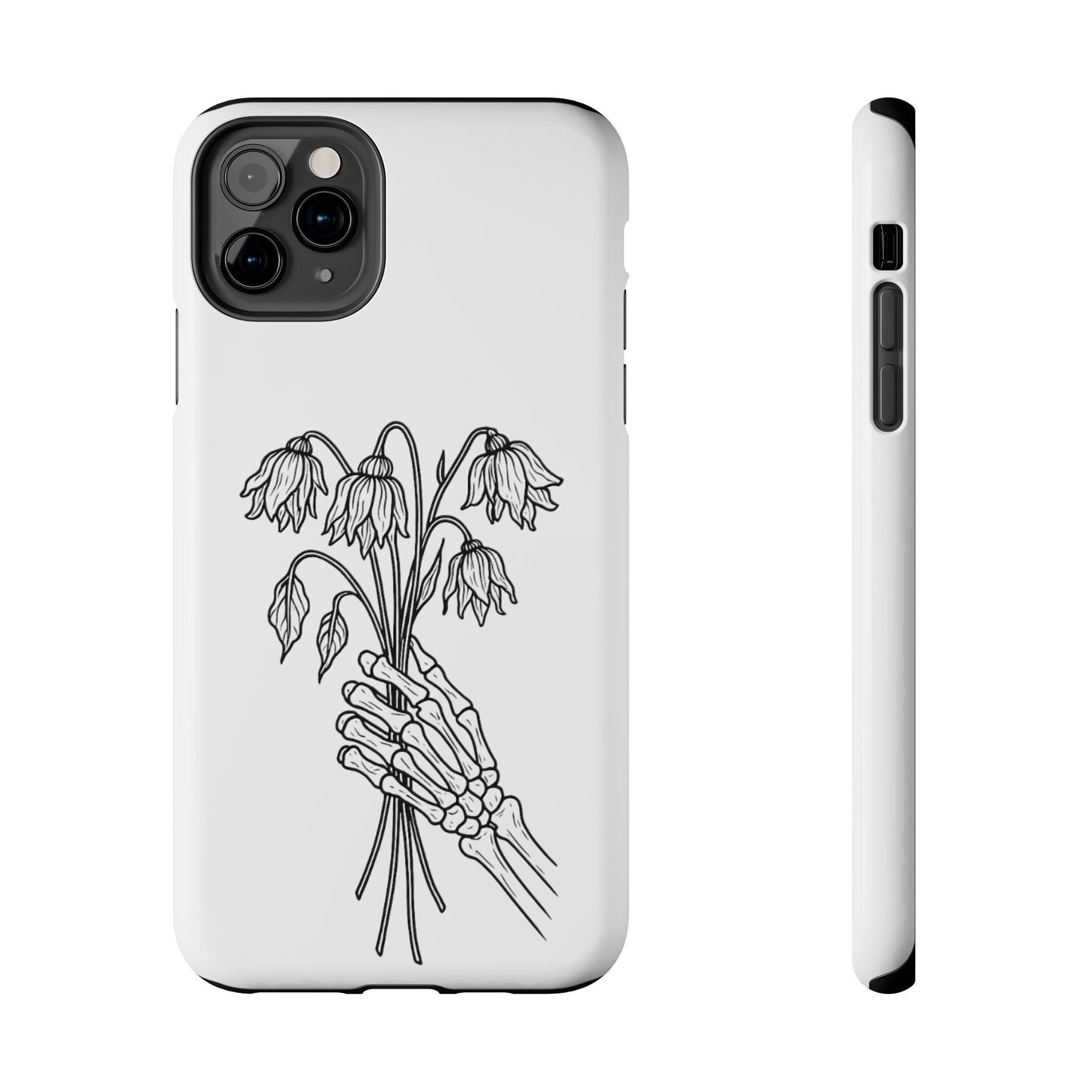 Phone Case | Skeleton Hand, Flower Bouquet - Tough and Stylish, Skeleton Design, Perfect for Grunge Lovers, Unique Gift for Everyday Use