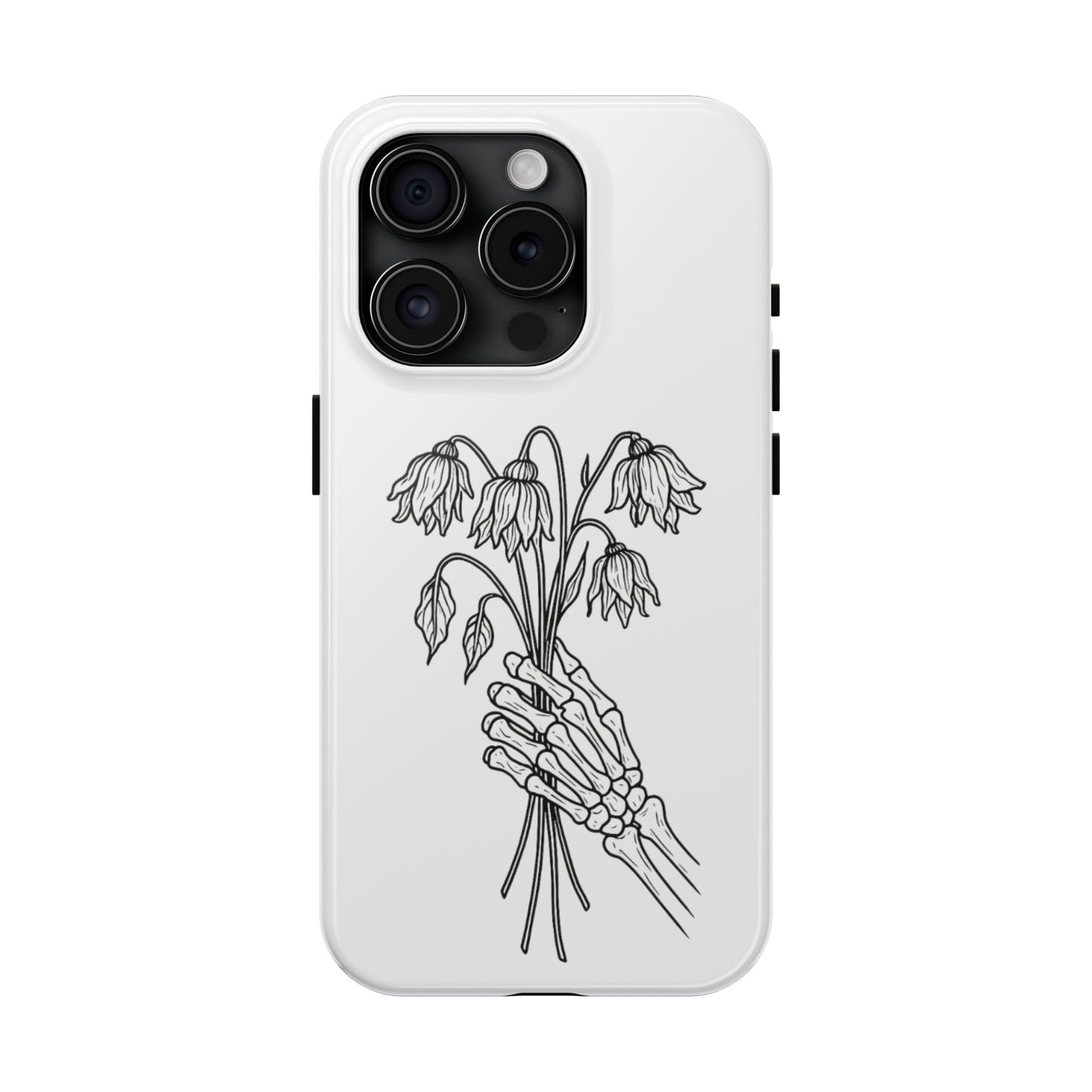 Phone Case | Skeleton Hand, Flower Bouquet - Tough and Stylish, Skeleton Design, Perfect for Grunge Lovers, Unique Gift for Everyday Use