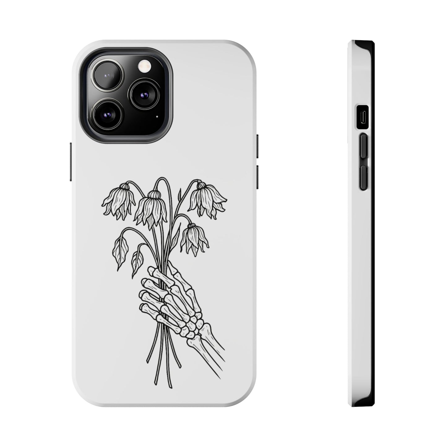 Phone Case | Skeleton Hand, Flower Bouquet - Tough and Stylish, Skeleton Design, Perfect for Grunge Lovers, Unique Gift for Everyday Use