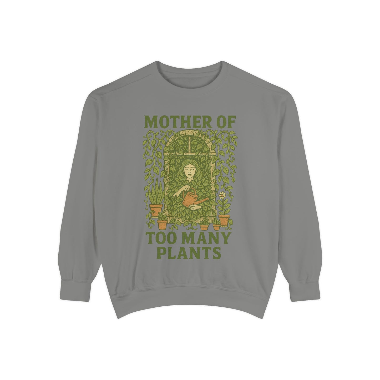 Unisex Sweatshirt | Mother of Too Many Plants - Cozy Gardening Gift, Plant Lover Apparel, Eco-Friendly Fashion