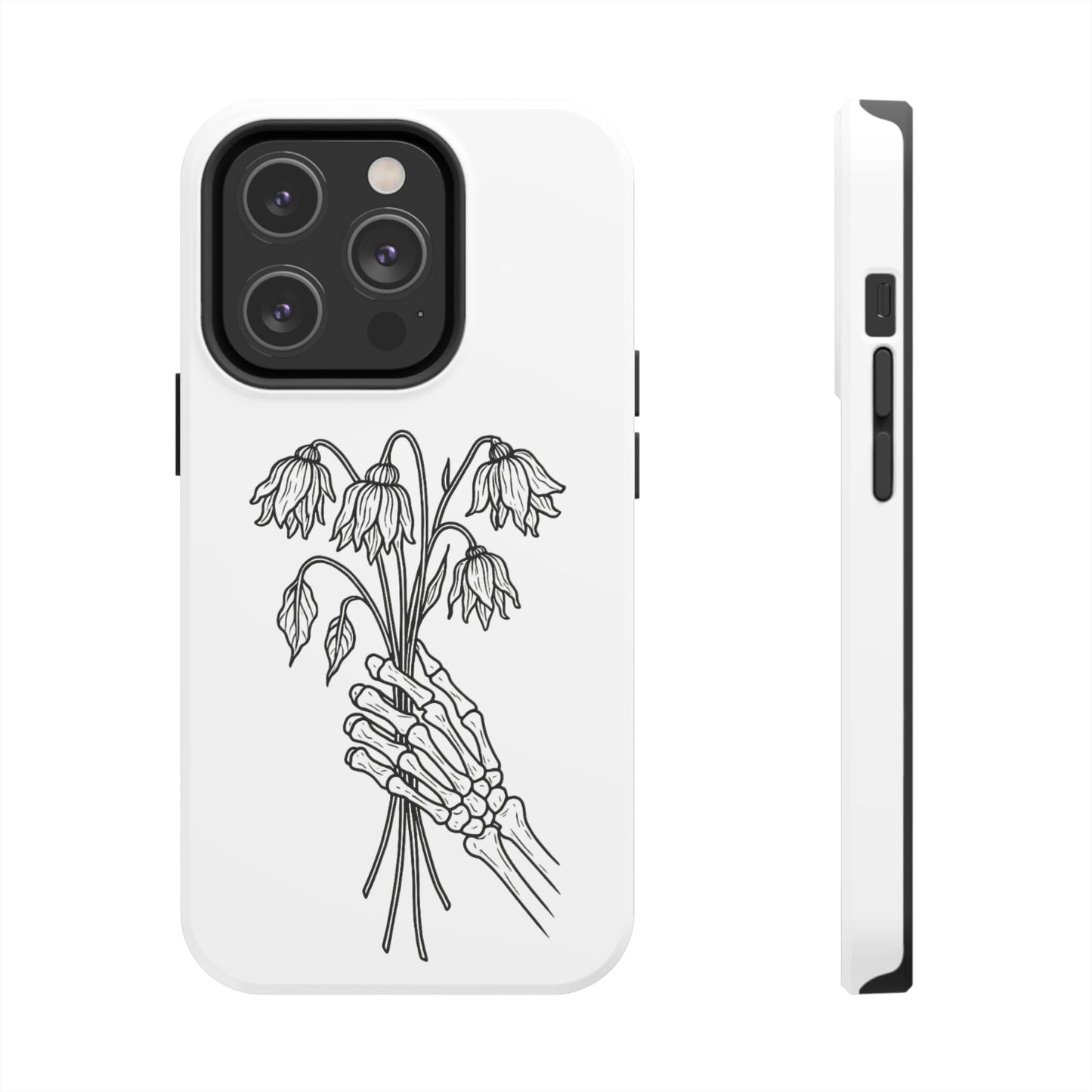Phone Case | Skeleton Hand, Flower Bouquet - Tough and Stylish, Skeleton Design, Perfect for Grunge Lovers, Unique Gift for Everyday Use