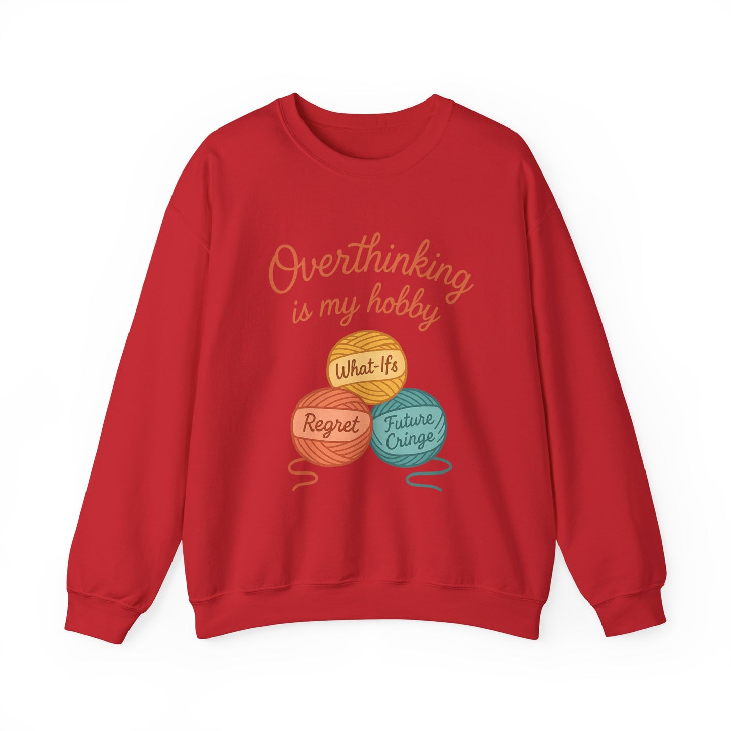 Cozy Unisex Crewneck | Overthinking Is My Hobby Sweatshirt - Thoughtful Souls, Ideal Gift for Friends, Self-Care Everyday Wear