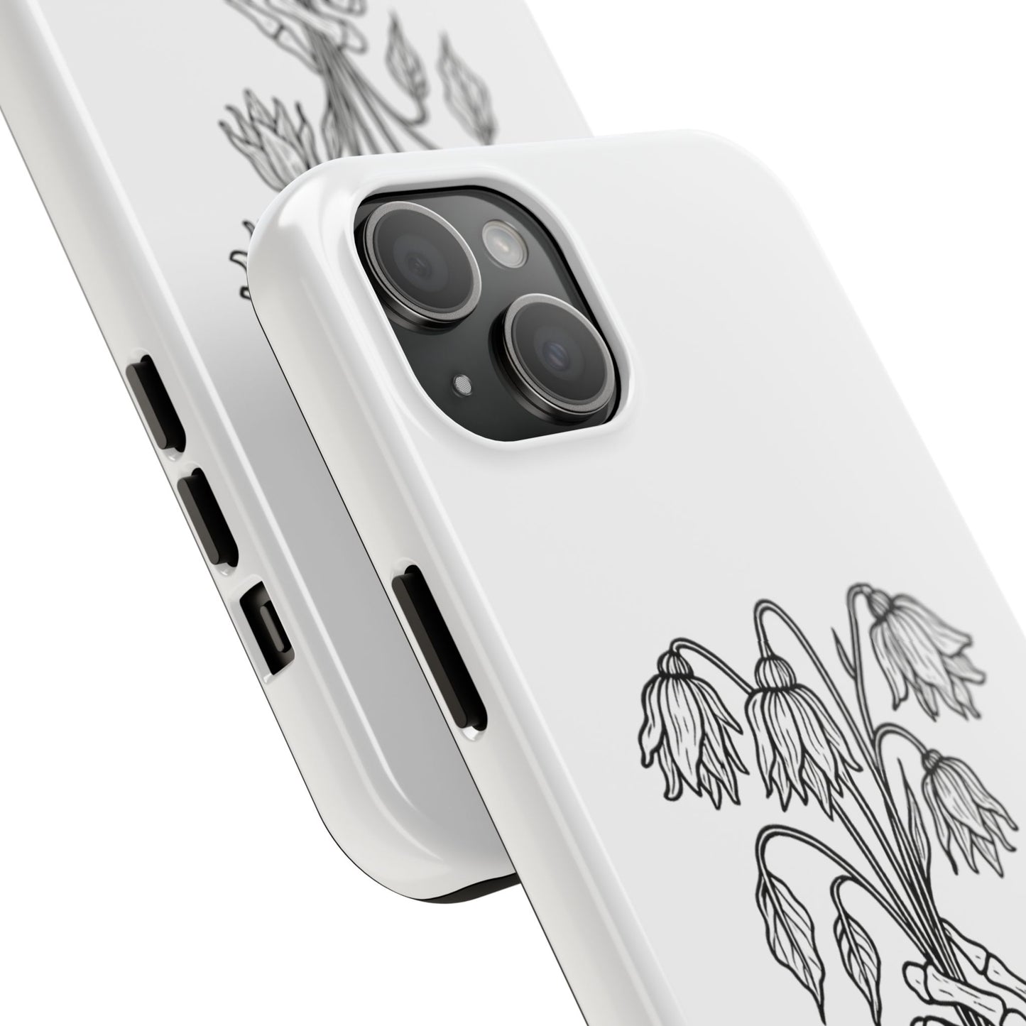 Phone Case | Skeleton Hand, Flower Bouquet - Tough and Stylish, Skeleton Design, Perfect for Grunge Lovers, Unique Gift for Everyday Use