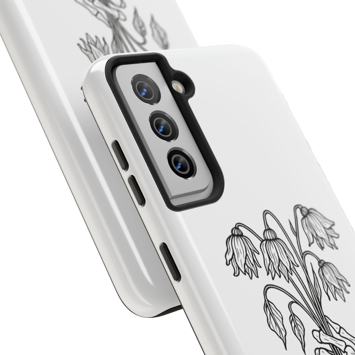 Phone Case | Skeleton Hand, Flower Bouquet - Tough and Stylish, Skeleton Design, Perfect for Grunge Lovers, Unique Gift for Everyday Use