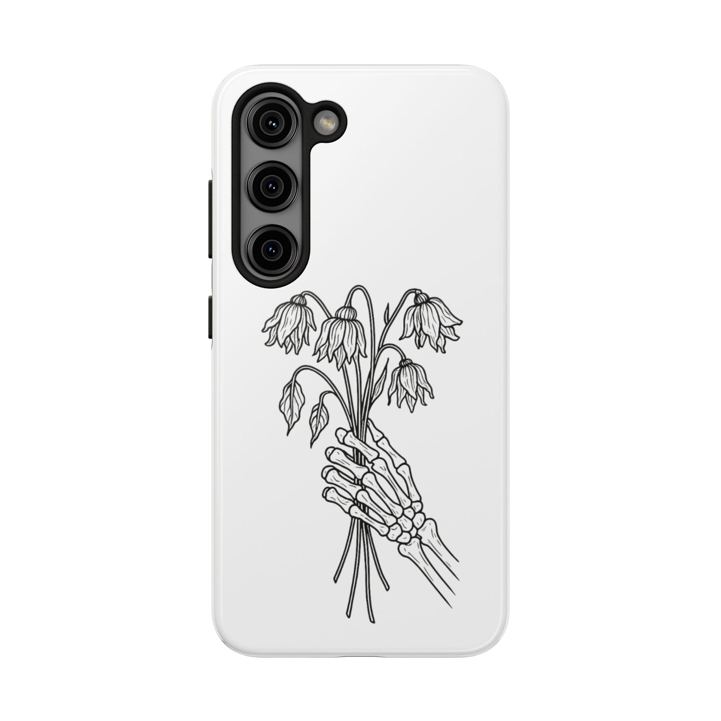 Phone Case | Skeleton Hand, Flower Bouquet - Tough and Stylish, Skeleton Design, Perfect for Grunge Lovers, Unique Gift for Everyday Use
