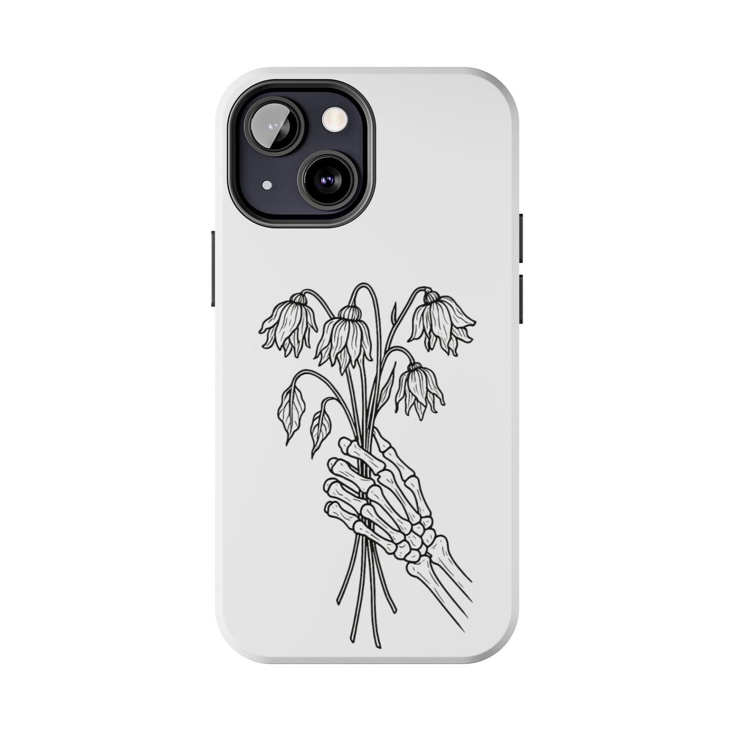 Phone Case | Skeleton Hand, Flower Bouquet - Tough and Stylish, Skeleton Design, Perfect for Grunge Lovers, Unique Gift for Everyday Use
