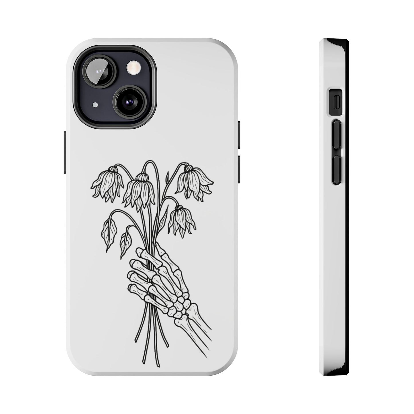 Phone Case | Skeleton Hand, Flower Bouquet - Tough and Stylish, Skeleton Design, Perfect for Grunge Lovers, Unique Gift for Everyday Use