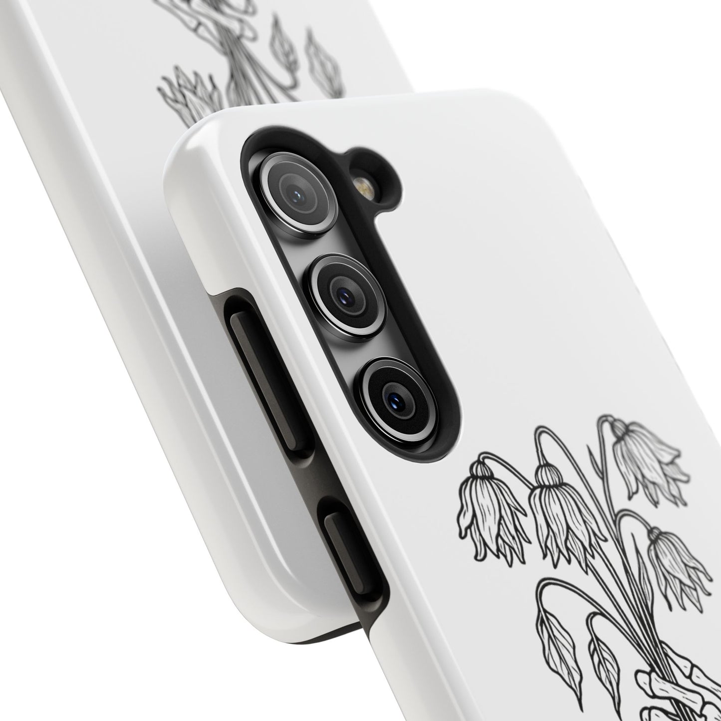 Phone Case | Skeleton Hand, Flower Bouquet - Tough and Stylish, Skeleton Design, Perfect for Grunge Lovers, Unique Gift for Everyday Use