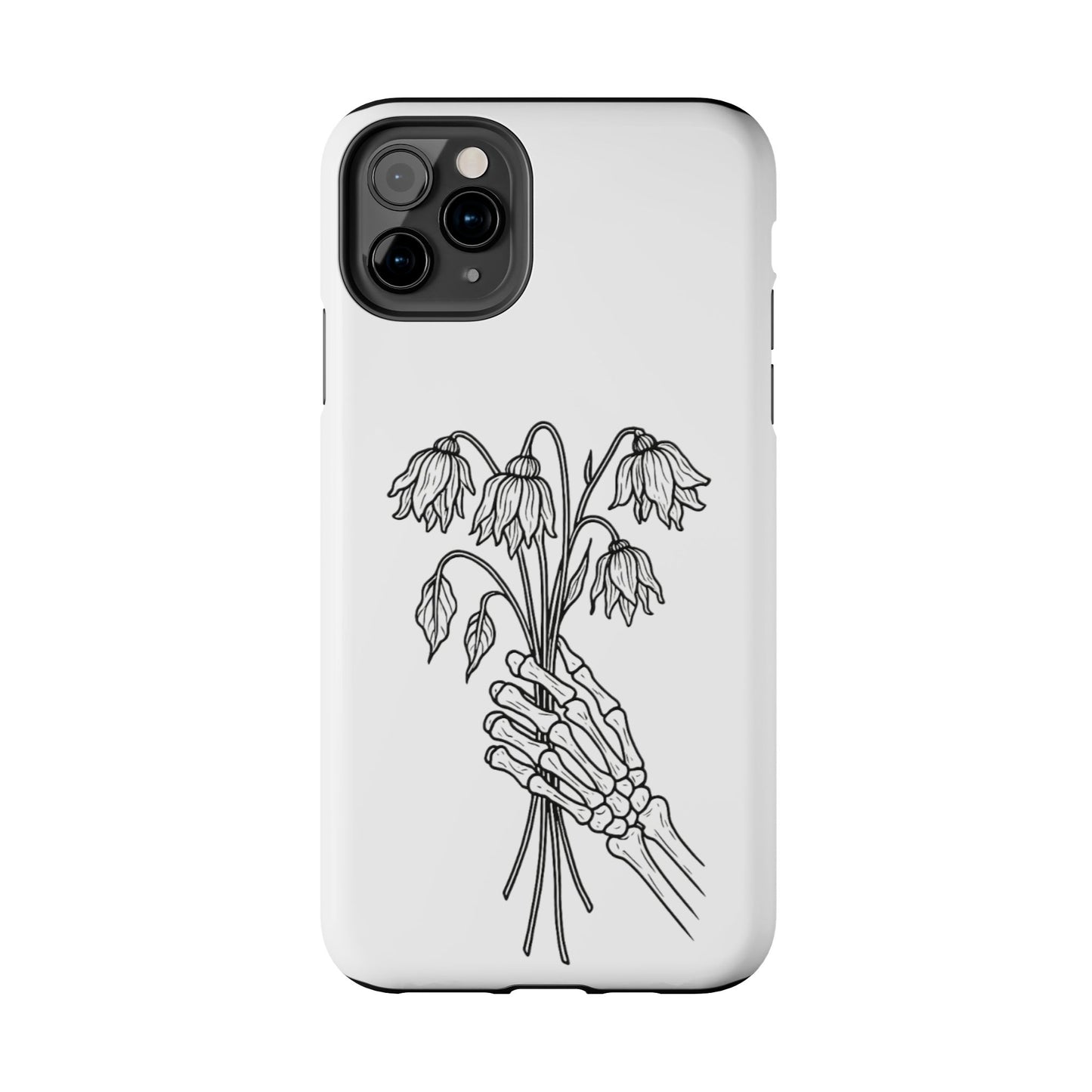 Phone Case | Skeleton Hand, Flower Bouquet - Tough and Stylish, Skeleton Design, Perfect for Grunge Lovers, Unique Gift for Everyday Use
