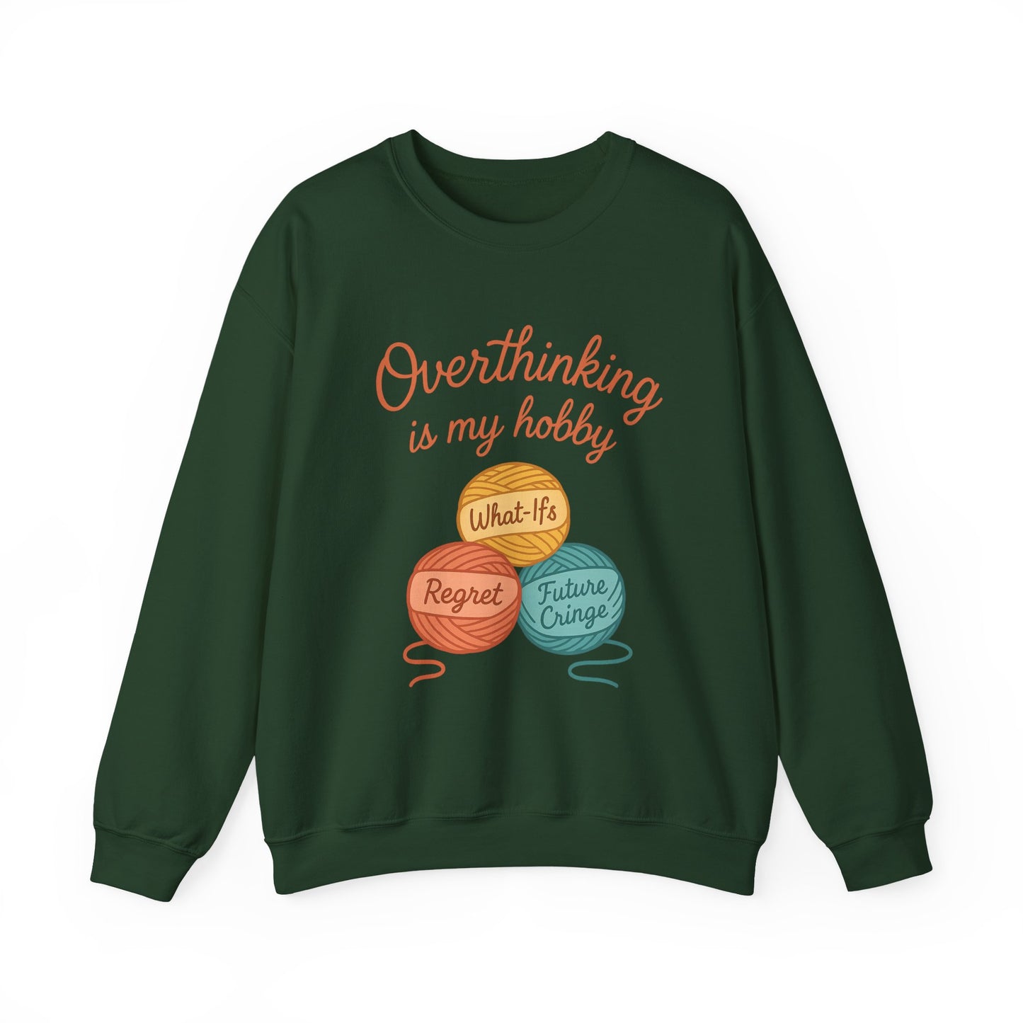 Cozy Unisex Crewneck | Overthinking Is My Hobby Sweatshirt - Thoughtful Souls, Ideal Gift for Friends, Self-Care Everyday Wear