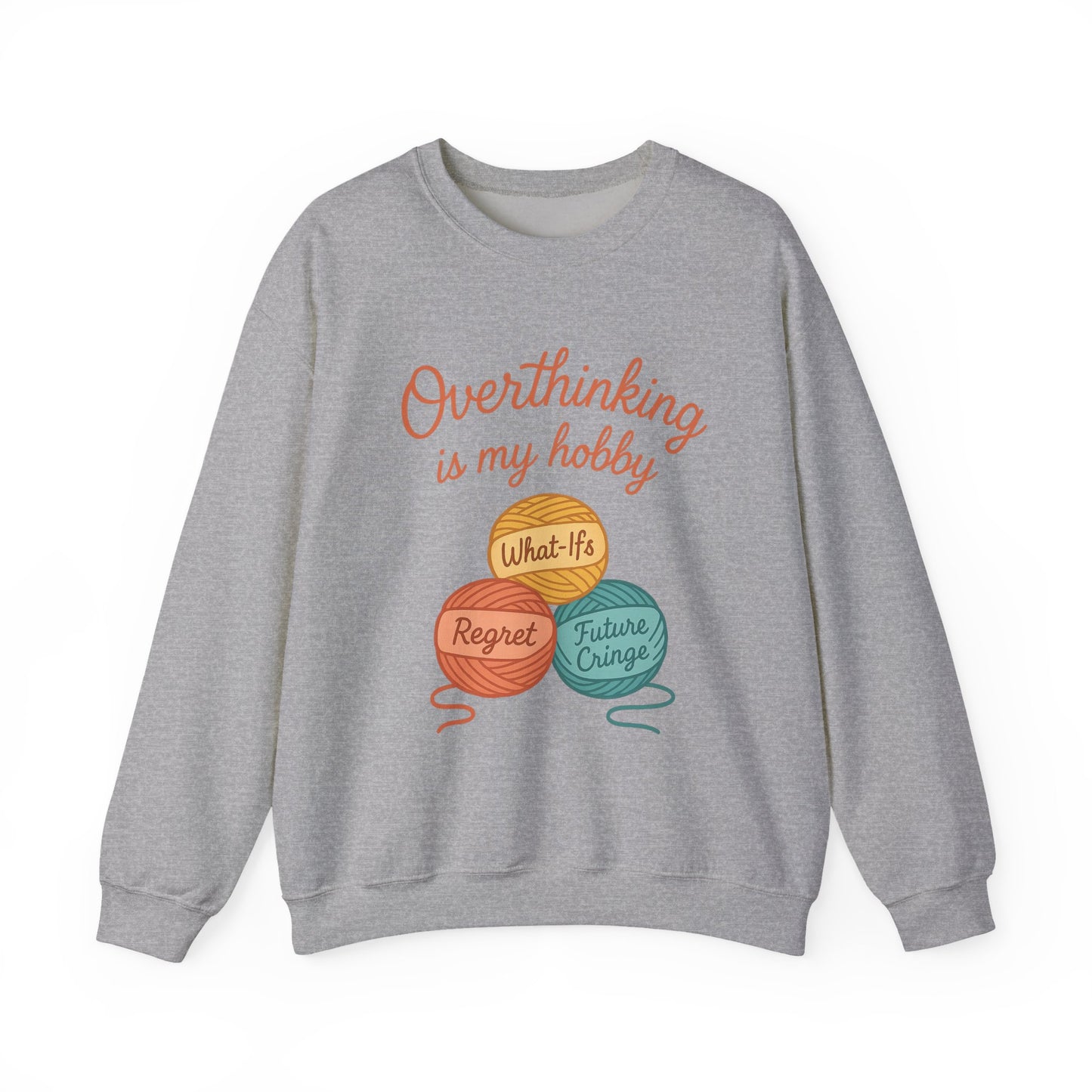 Cozy Unisex Crewneck | Overthinking Is My Hobby Sweatshirt - Thoughtful Souls, Ideal Gift for Friends, Self-Care Everyday Wear