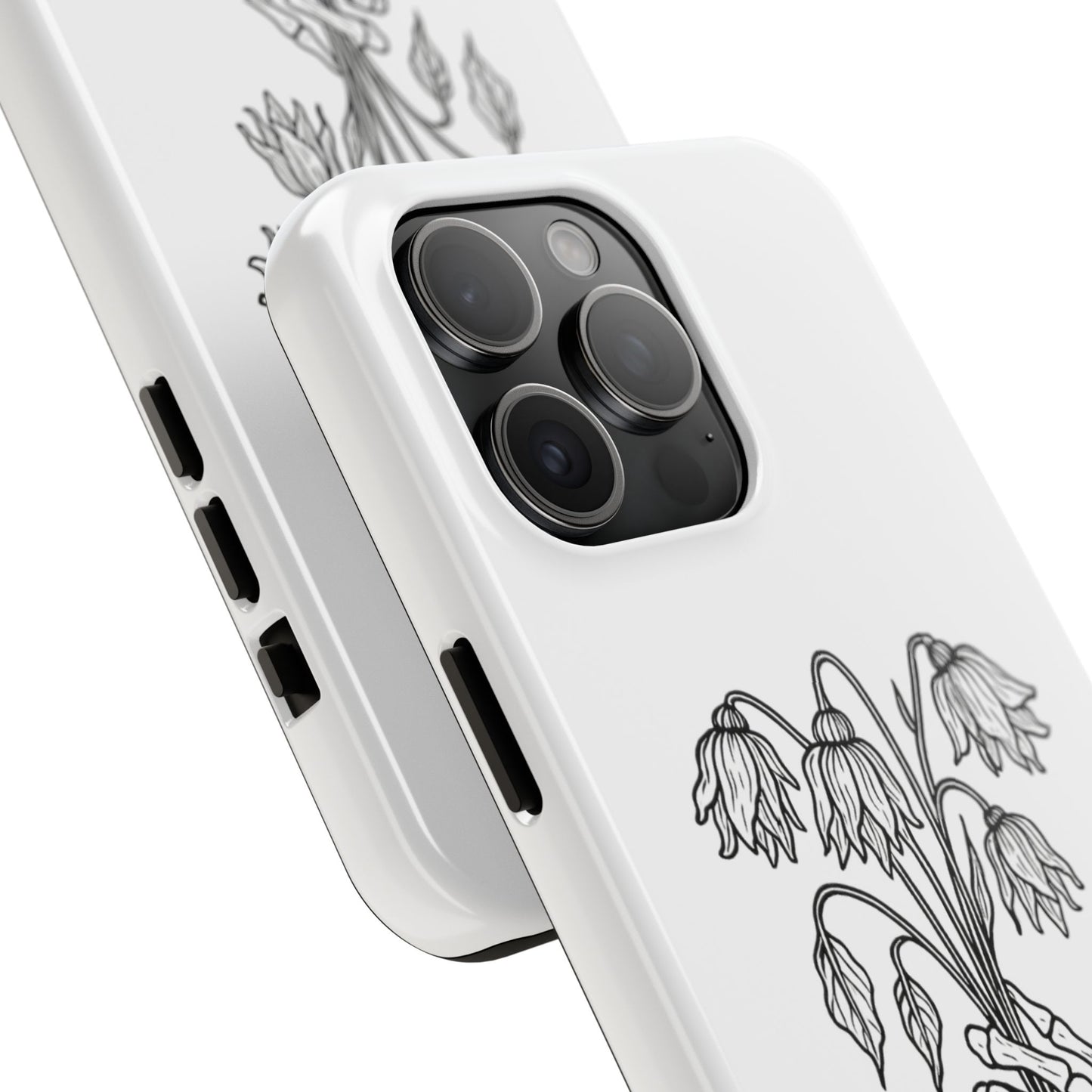 Phone Case | Skeleton Hand, Flower Bouquet - Tough and Stylish, Skeleton Design, Perfect for Grunge Lovers, Unique Gift for Everyday Use