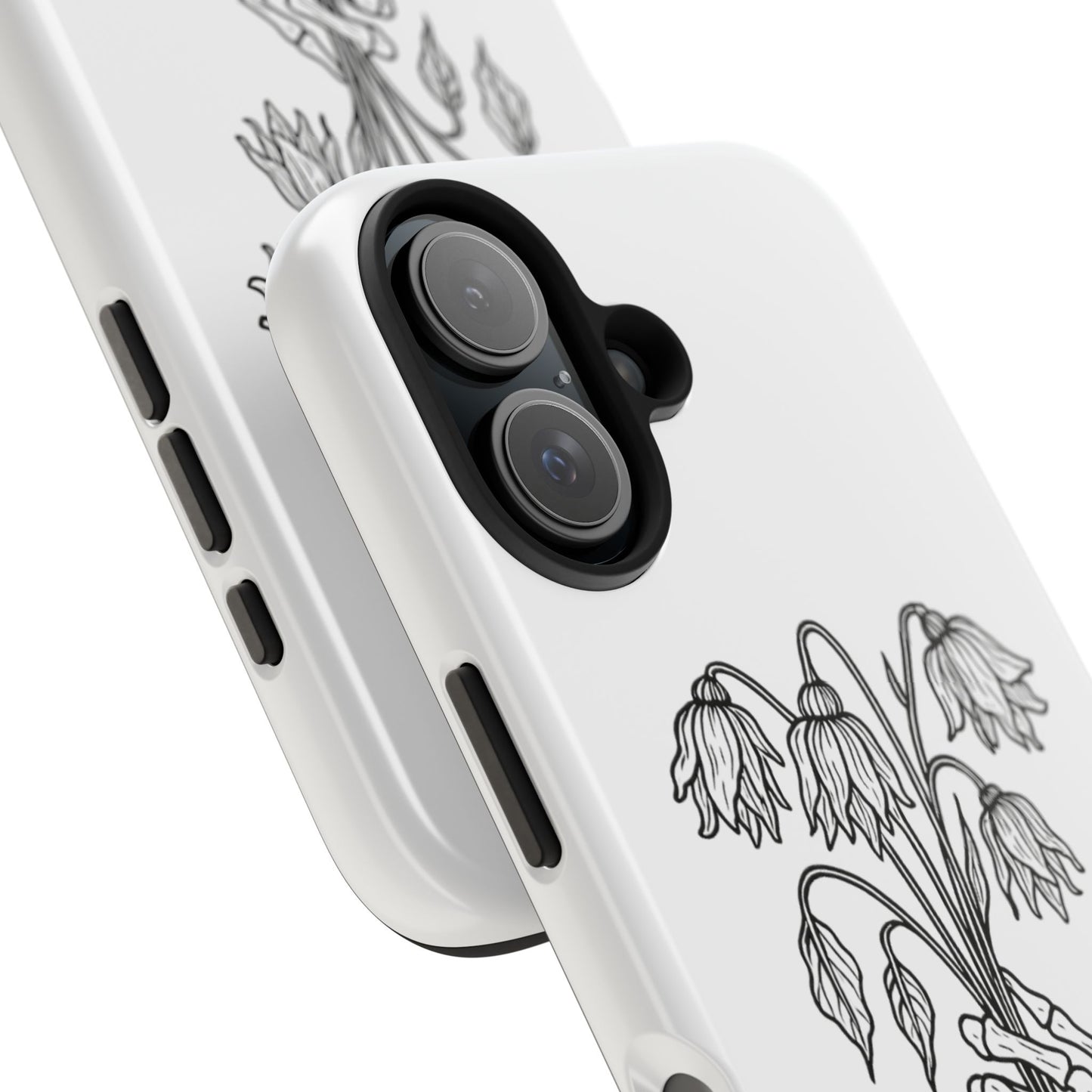 Phone Case | Skeleton Hand, Flower Bouquet - Tough and Stylish, Skeleton Design, Perfect for Grunge Lovers, Unique Gift for Everyday Use
