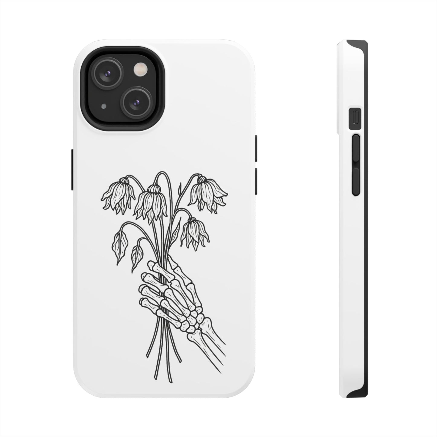 Phone Case | Skeleton Hand, Flower Bouquet - Tough and Stylish, Skeleton Design, Perfect for Grunge Lovers, Unique Gift for Everyday Use
