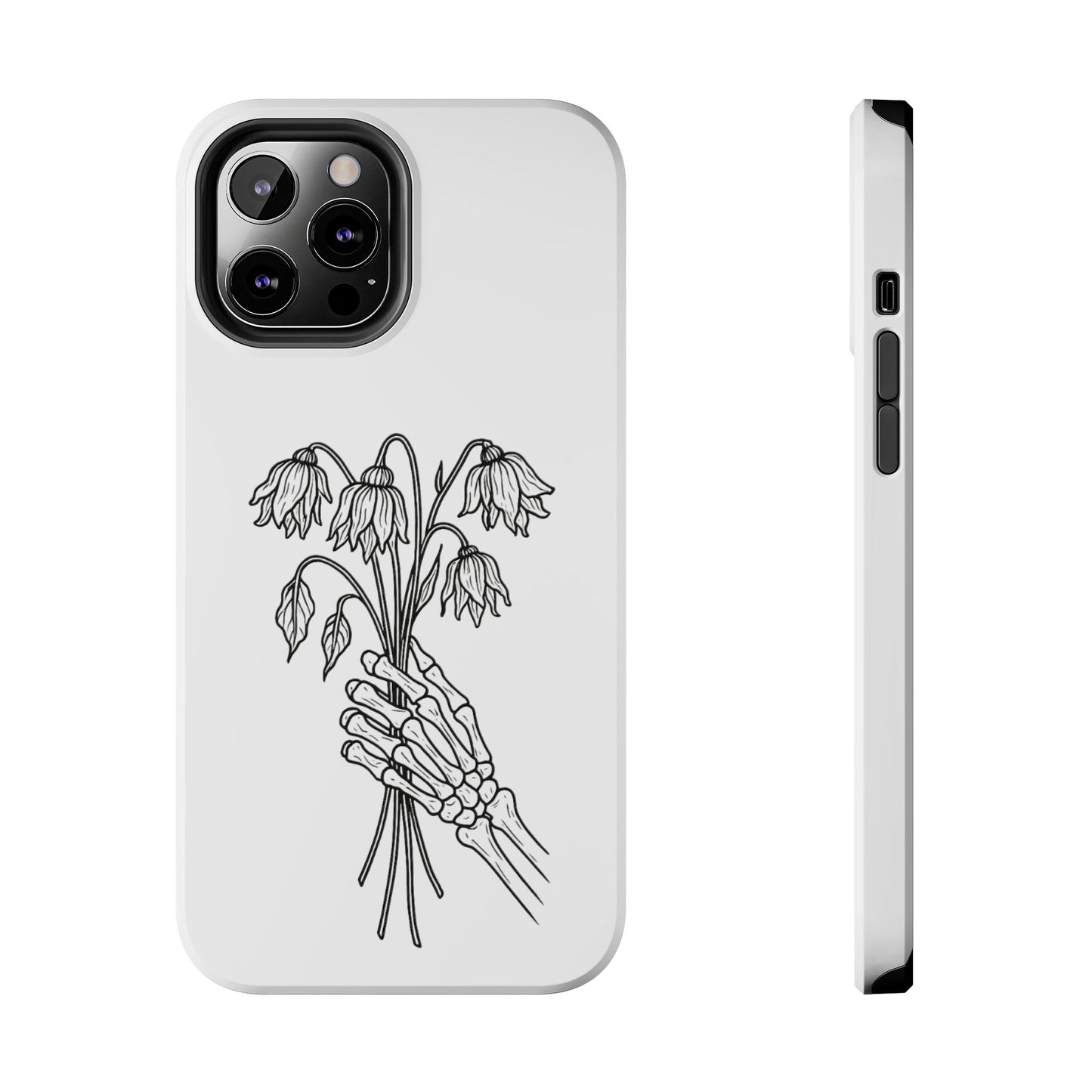 Phone Case | Skeleton Hand, Flower Bouquet - Tough and Stylish, Skeleton Design, Perfect for Grunge Lovers, Unique Gift for Everyday Use