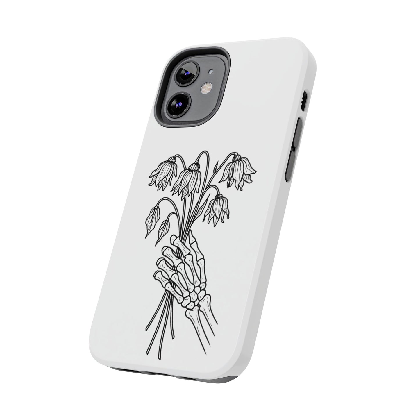 Phone Case | Skeleton Hand, Flower Bouquet - Tough and Stylish, Skeleton Design, Perfect for Grunge Lovers, Unique Gift for Everyday Use